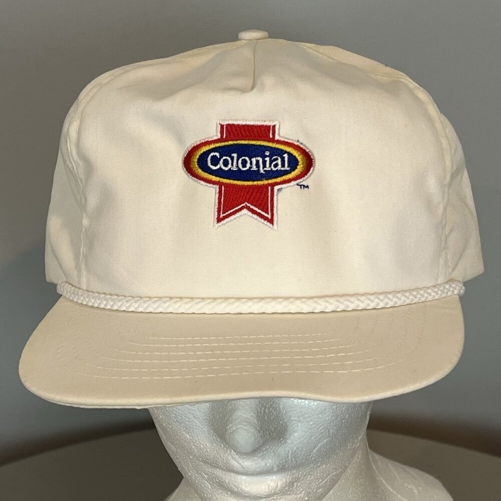 Colonial‎ Bread Bakery Brand Trucker Hat White Adjustable One Size Vintage
